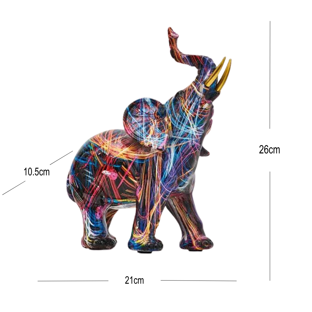 Artistic Graffiti Elephant Mini Figurines