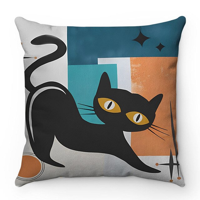 Black Retro Cushion Covers